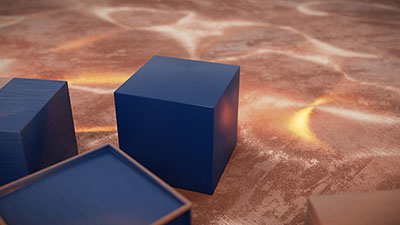 NPCC cubes on a copper floor